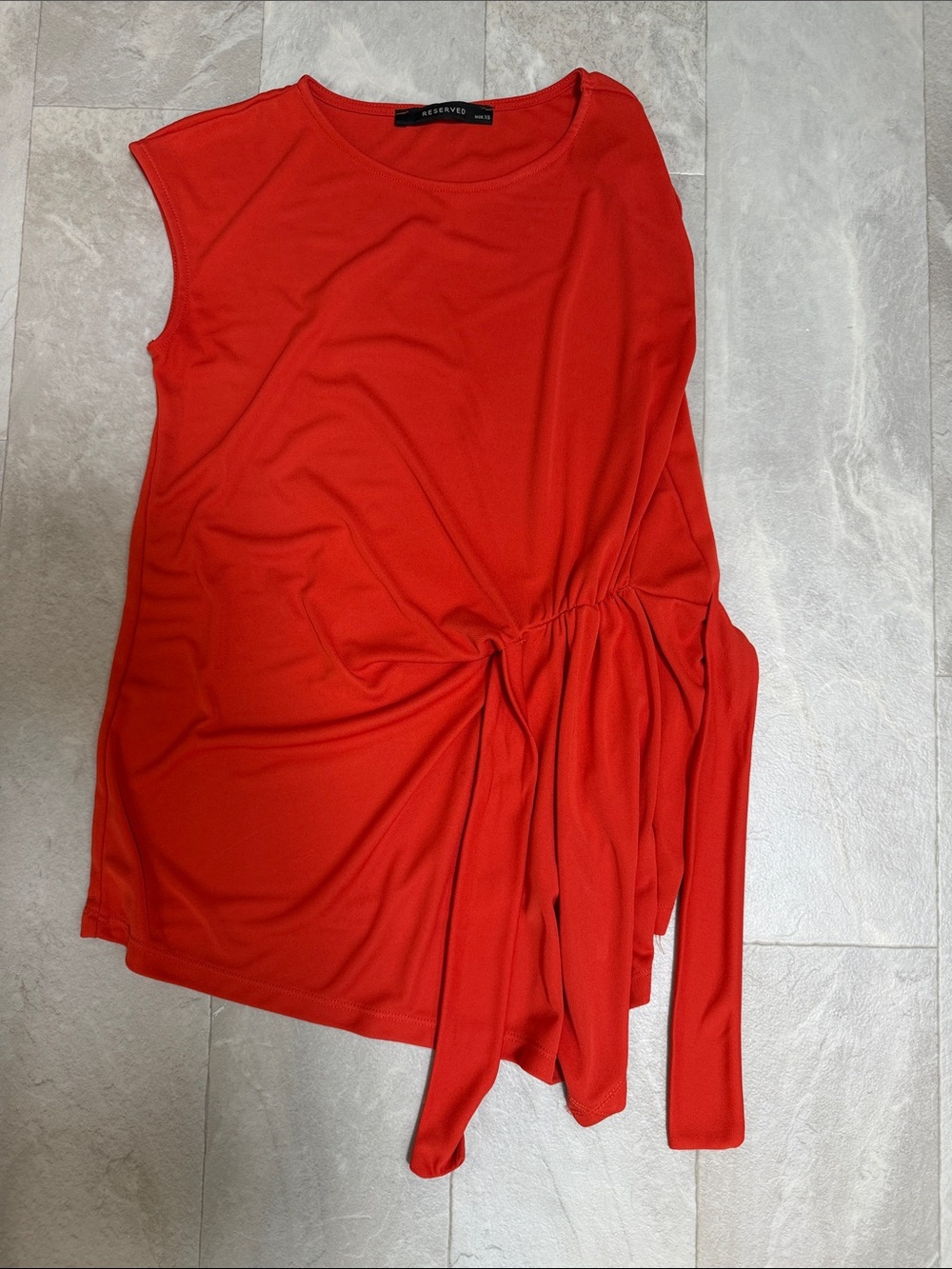 Reserved orange Sleeveless Knot-Front Top